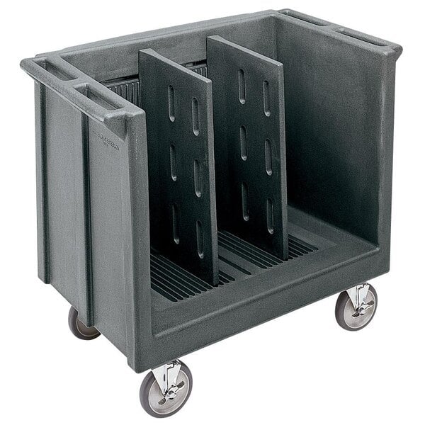 Cambro TDC30191 Adjustable Granite Gray Tray and Dish Cart with Vinyl Cover