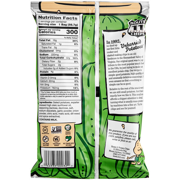Route 11 Chips 2 oz. Dill Pickle Potato Chips 30/Case