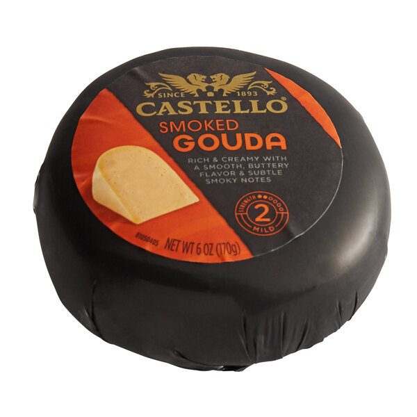 Castello 7 oz. Smoked Baby Gouda Cheese in Black Wax 12/Case