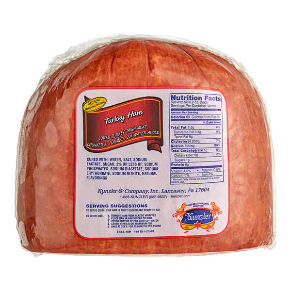 Kunzler Smoked Turkey Ham 5 lb. Packs (2/Case)