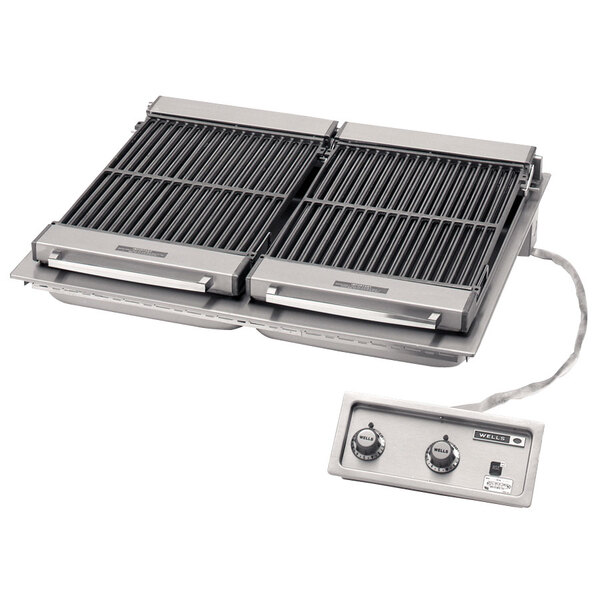A Wells built-in electric charbroiler with two burners.