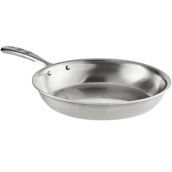Vollrath 69212 Tribute 12 Tri-Ply Stainless Steel Fry Pan with TriVent  Chrome Plated Handle