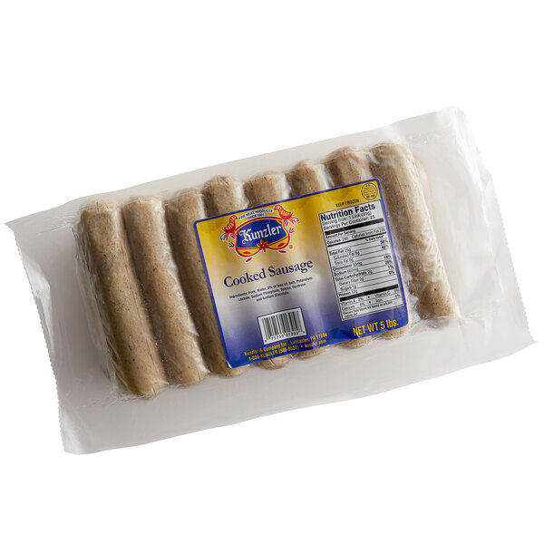 Kunzler 5 lb. Fully Cooked Pork Sausage 2/Case