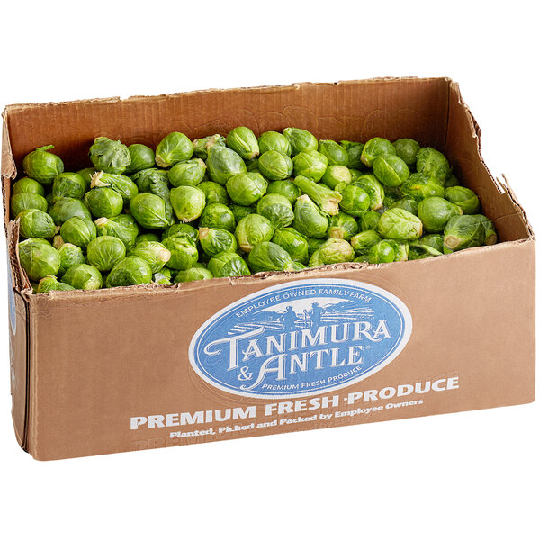 A box of Brussels sprouts.