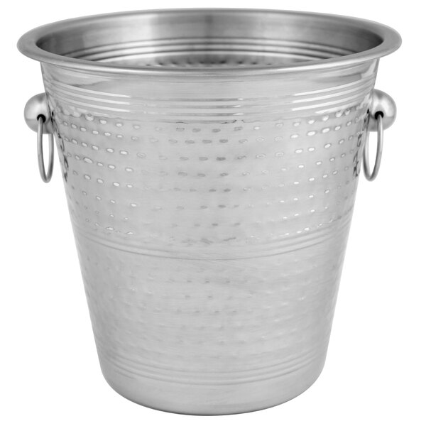 Hammered Stainless Steel Champagne Metal Wine Beer Ice Cooler Bucket Bottle New 