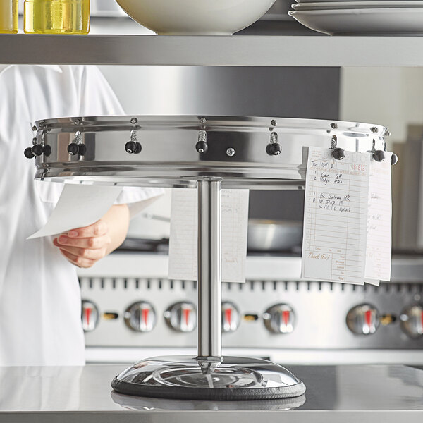 Choice 18" Stainless Steel 16 Clip with Pedestal Base Portable Order