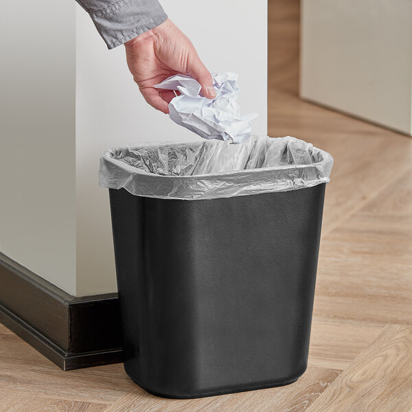 Rubbermaid® FG254100BLA 14 Qt. / 3.5 Gallon Black Rectangular Fire