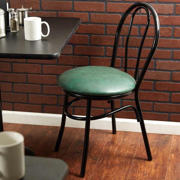 Lancaster Table & Seating Green Hairpin Cafe Chair with 1 1/4" Padded Seat