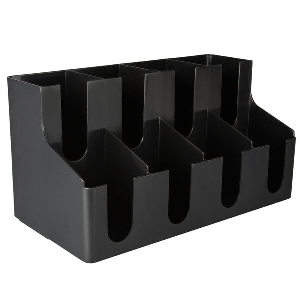 3 Section Restaurantware 8 1/4 x 3 x 6-1 count box RW Base Black Iron Horizontal Portion Cup / Lid Organizer