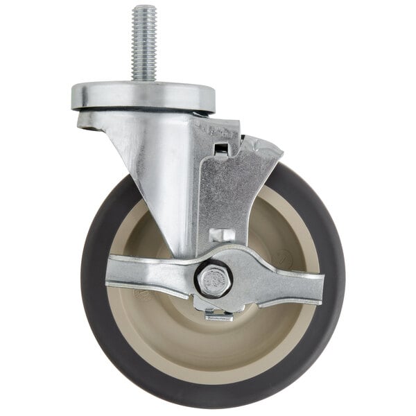 A 5" Swivel Stem Caster for Beverage-Air with a metal wheel and rubber tire.