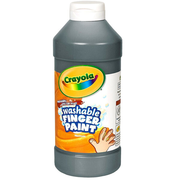 A bottle of Crayola washable black finger paint.