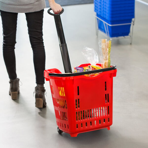 Easy Shopper 38 Litre Wheeled Shopping Basket Red 
