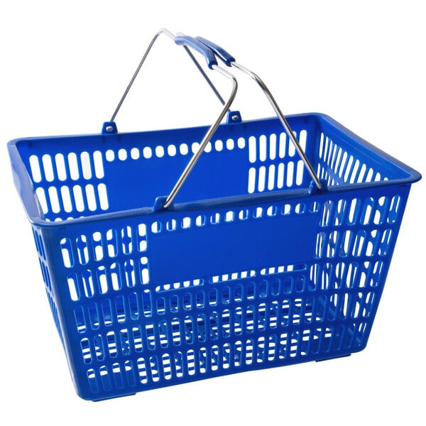 Regency Blue 18 11/16 x 12 3/8 Plastic Grocery Market Shopping Basket