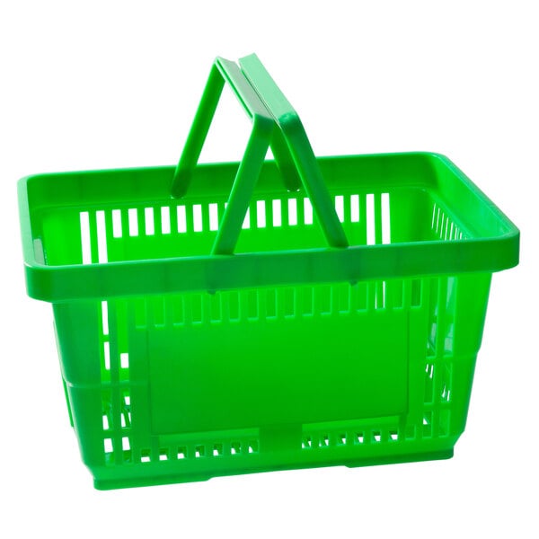 Green Plastic Shopping Basket Pack of 12 Supermarket  Durable Lightweight PRO 