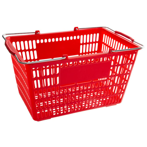 Regency Red 18 11/16 x 12 3/8 Plastic Grocery Market Shopping Basket