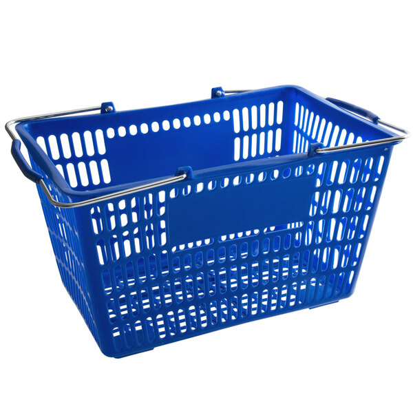 Regency Plastic Handheld Shopping Basket (Black) - 12/Pack