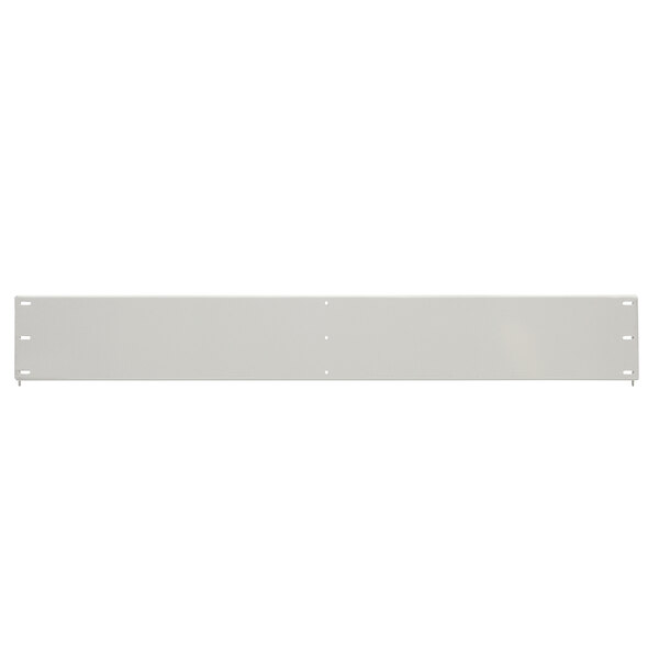 A white rectangular Metro qwikSIGHT louvered panel with two holes.