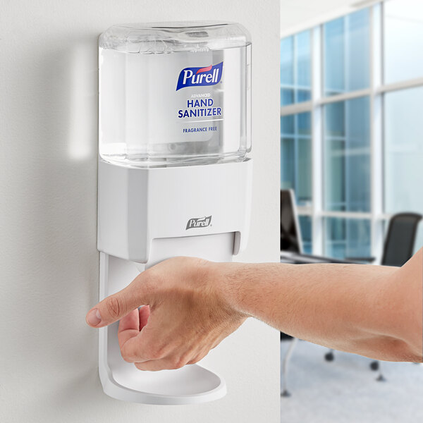 Purell 5020-01 ES4 1200 mL White Manual Hand Sanitizer Dispenser with Wall / Floor Shield