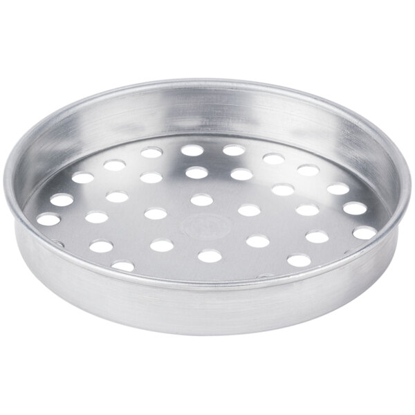 American Metalcraft SPA4007 7" x 1" Super Perforated Standard Weight Aluminum Straight Sided Pizza Pan