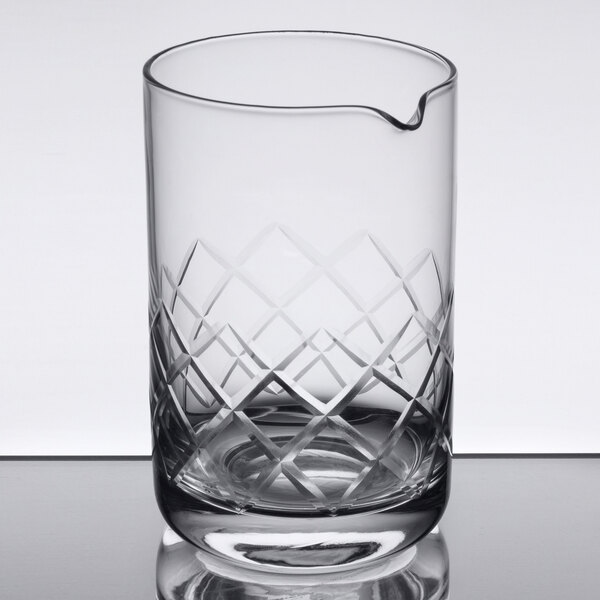 An American Metalcraft diamond cut cocktail stirring and mixing glass.
