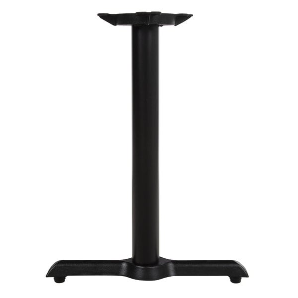 Lancaster Table & Seating Cast Iron 5" x 22" Black 3" Standard Height End Column Table Base with Self-Leveling Feet