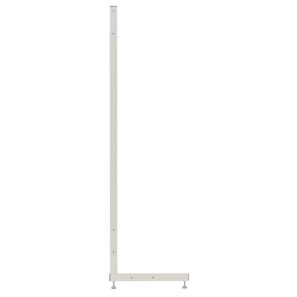 A white metal Metro qwikSIGHT upright pole.