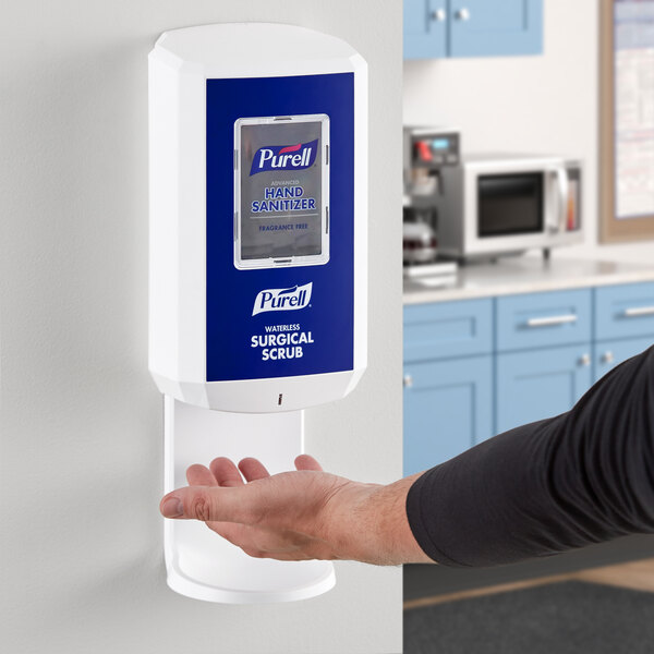 Purell® 7810-01 CS8 1200 mL White / Blue Automatic Waterless Surgical Scrub Hand Sanitizer Dispenser