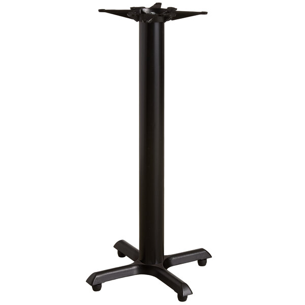 A black cylindrical Lancaster Table & Seating bar height table base.