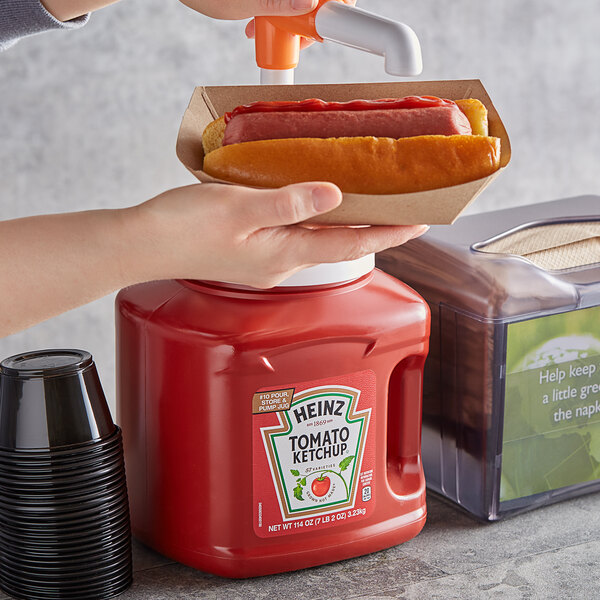 Heinz 7 lb. Fancy Grade Tomato Ketchup #10 Pour / Store Pump Jug