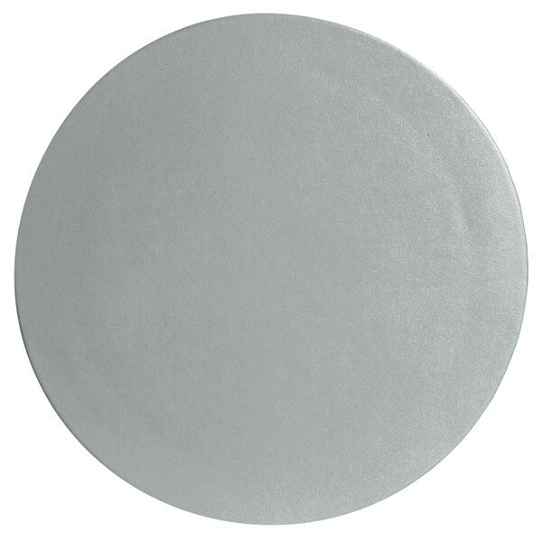 A white steel resin-coated aluminum round disc with a textured finish.