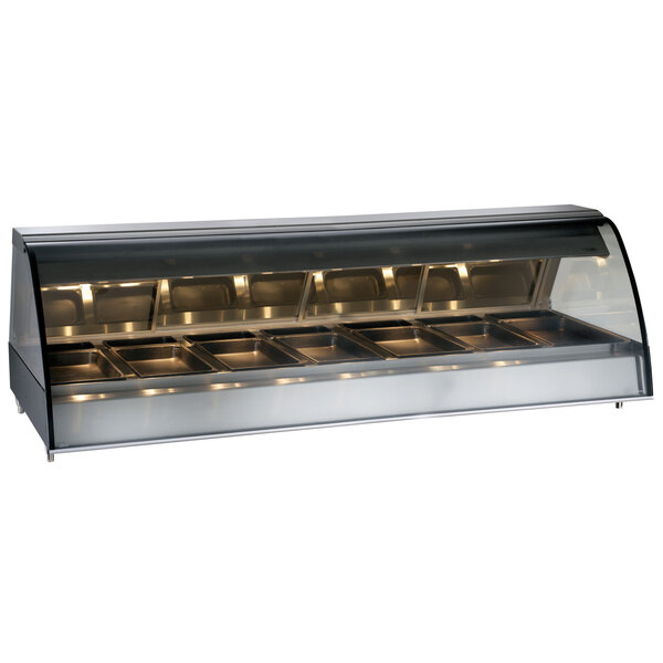 Alto-Shaam TY2-96/PR SS Stainless Steel Countertop Heated Display Case with Curved Glass - Right Self Service 96"