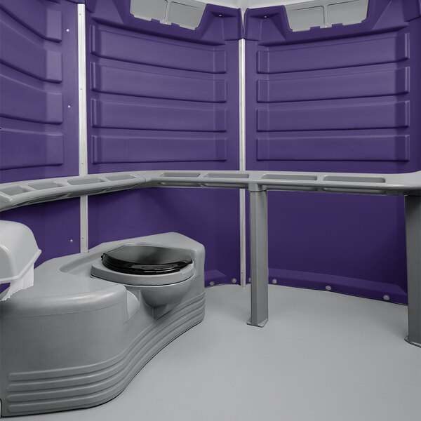 PolyJohn SA11010 We'll Care III Purple Wheelchair Accessible Portable Restroom Assembled