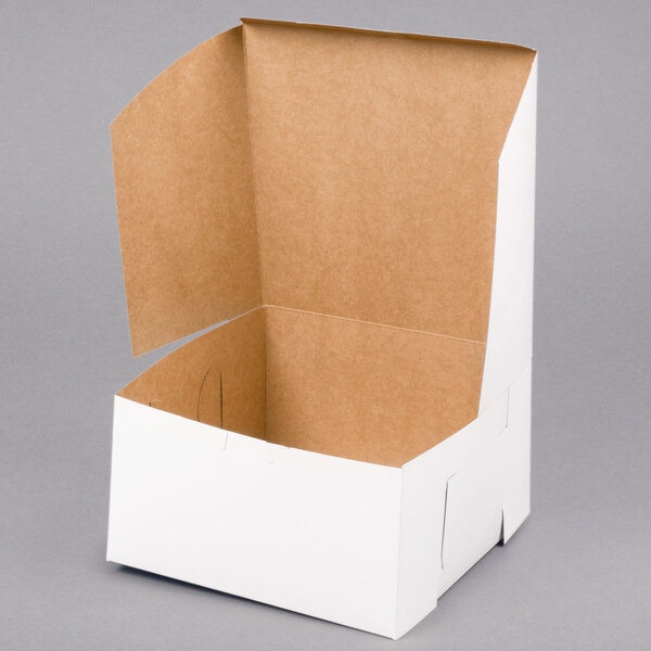 25 White Cake Box Style Cartons 9 x 9 x 4"