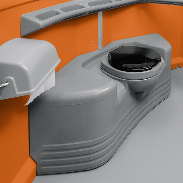 PolyJohn SA11011 We'll Care III Orange Wheelchair Accessible Portable Restroom Assembled