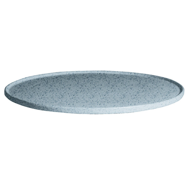 A G.E.T. Enterprises small round disc with rim in sky blue granite resin-coated aluminum.