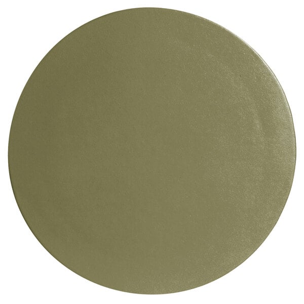 A G.E.T. Enterprises large round disc in willow green with a textured finish.