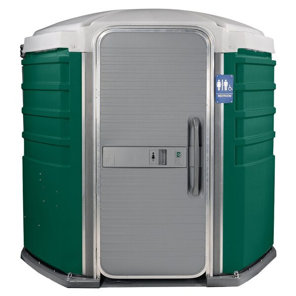 PolyJohn SA11003 We'll Care III Evergreen Wheelchair Accessible Portable Restroom Assembled