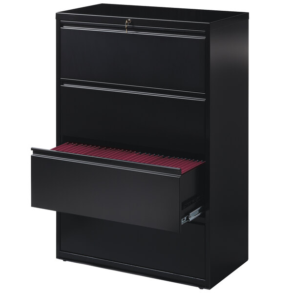 Hirsh Industries 17454 Black FourDrawer Lateral File 36" x