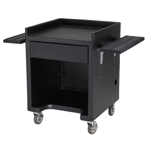 Cambro ES28RL110 Black Cash Register / Equipment Stand with Tray Rail ...