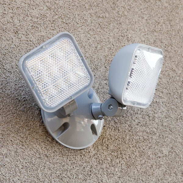 Lavex Industrial Outdoor / Indoor Double Head Remote LED Emergency Light - 2.4 Watts, 3.6V - 9.6V Compatibility