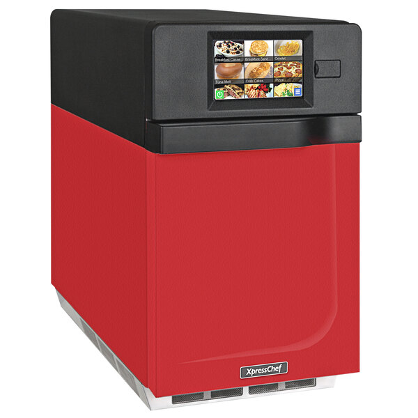 An ACP XpressChef 3i countertop oven in red and black.