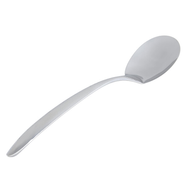 A Bon Chef stainless steel serving spoon with a hollow silver handle.