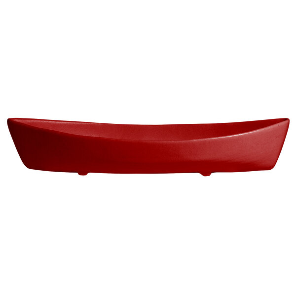 A red rectangular G.E.T. Enterprises Bugambilia deep boat.