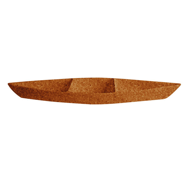 A brown G.E.T. Enterprises terracotta resin-coated aluminum deep boat with dividers.