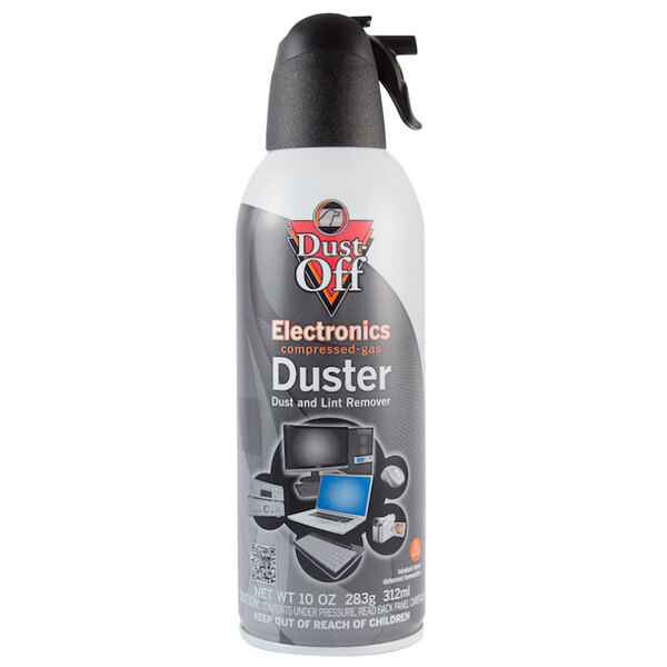 A Falcon Safety Dust-Off can of dust remover.