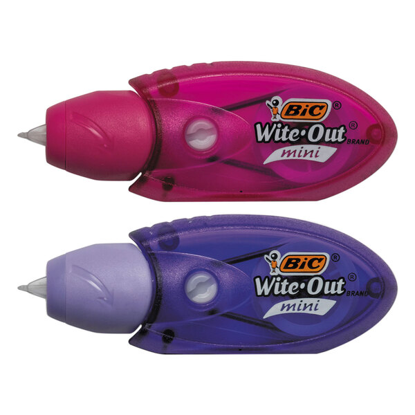 Bic WOMTP21 Wite-Out Mini Twist Blue & Fuchsia 1/5 x 314 Correction Tape  - 2/Pack