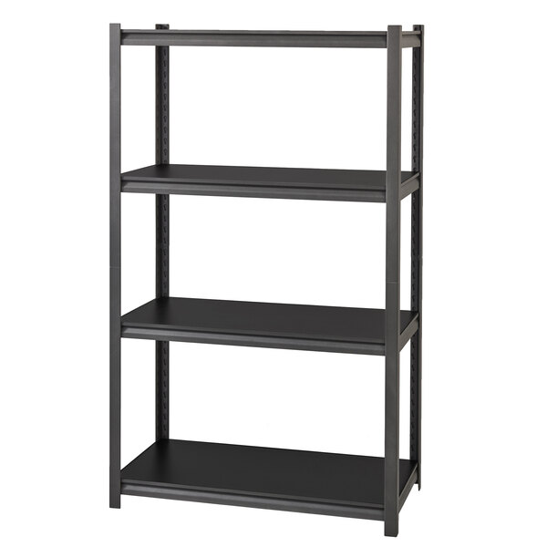 Hirsh Industries 20995 36" x 18" x 60" Gray Heavy-Duty Four-Shelf Boltless Shelving Unit with Laminated Decking