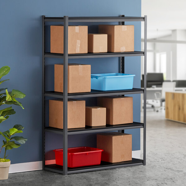 5 Shelf Steel Storage Shelving Unit – Heavy Duty 4,000 Lb Capacity, 72 X 48 X 24 Inches