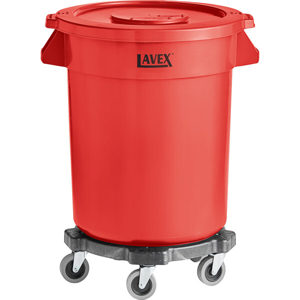 Lavex 32 oz. Red Plastic Bottle / Sprayer - 12/Pack