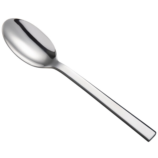A Oneida stainless steel serving spoon with a silver handle.